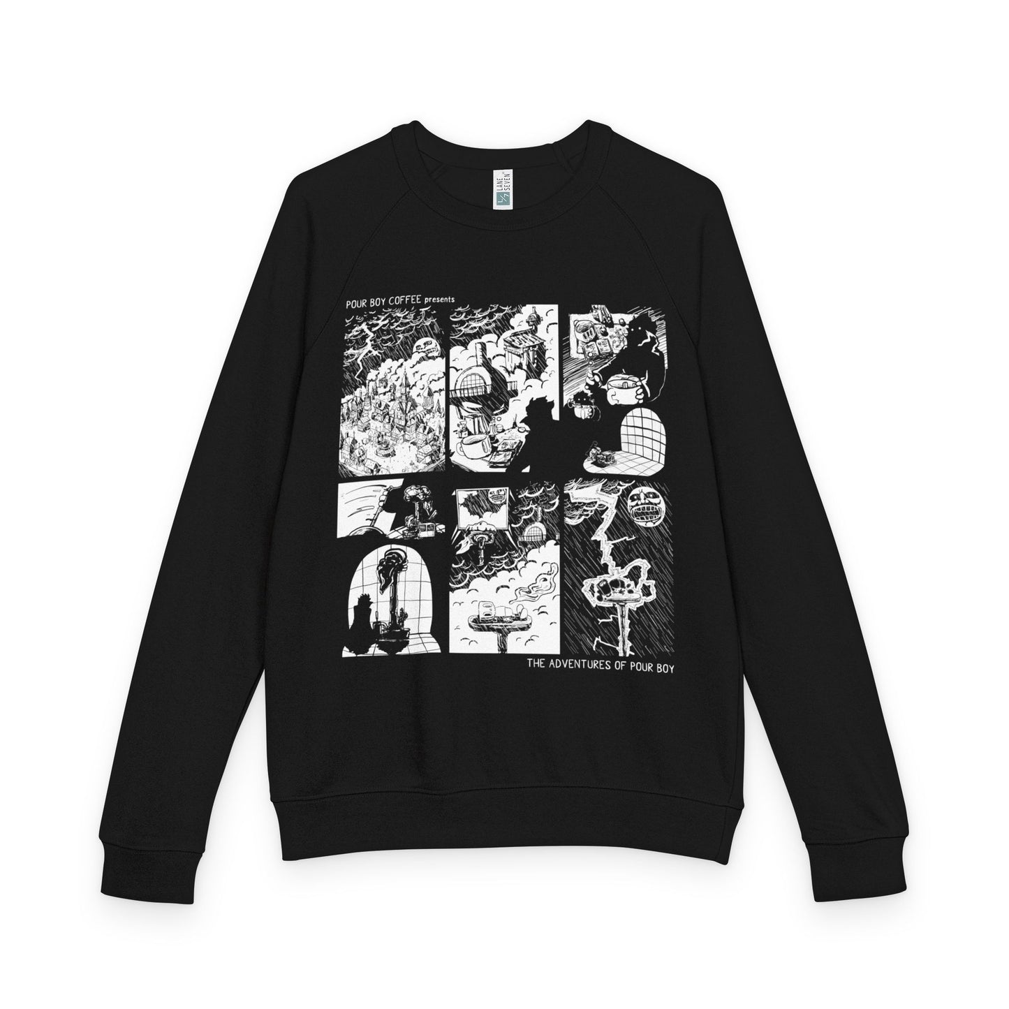 The Adventures Begin – Adventures of Pour Boy Comic, Long Sleeve Crew Neck