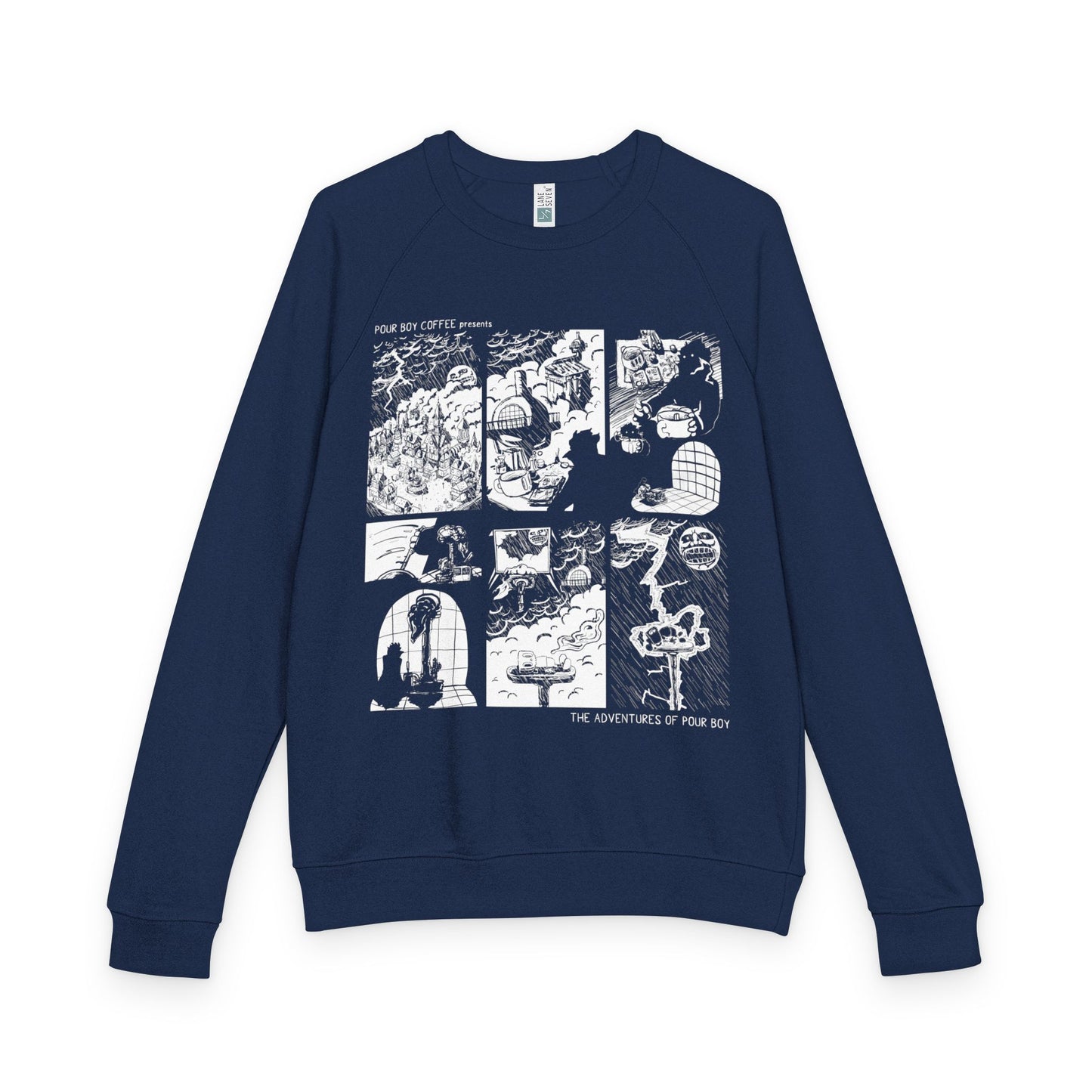 The Adventures Begin – Adventures of Pour Boy Comic, Long Sleeve Crew Neck