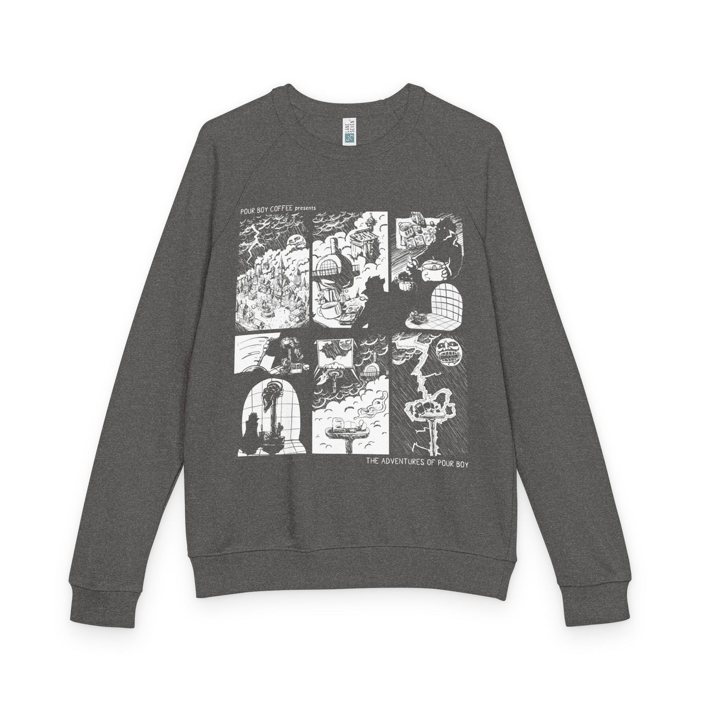 The Adventures Begin – Adventures of Pour Boy Comic, Long Sleeve Crew Neck