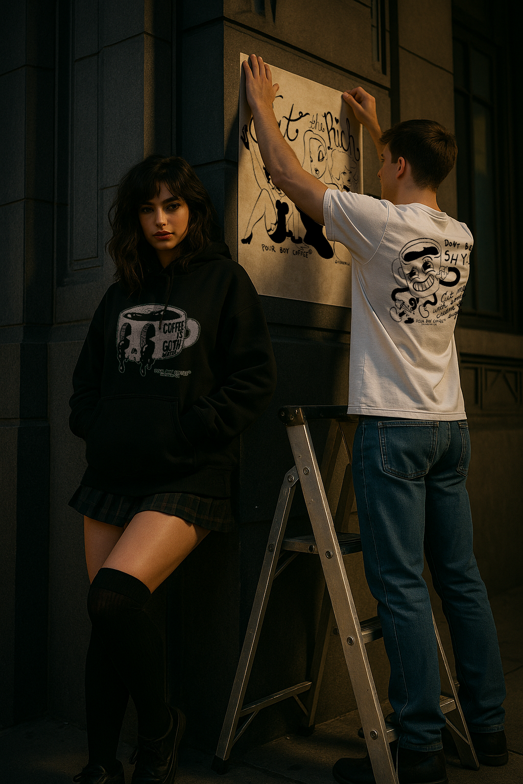 "Don't Be Shy..." Pour Boy Coffee Tee